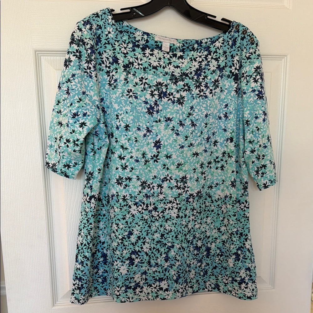 Floral Blue and White Dress